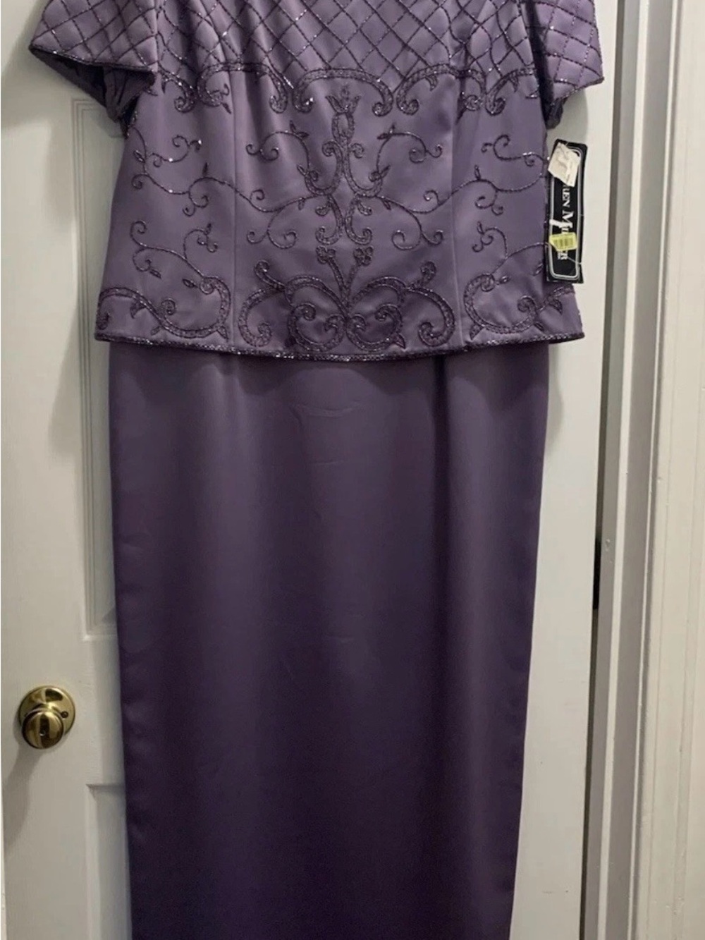 Elegant Lavender Purple Beaded Cocktail Dress
